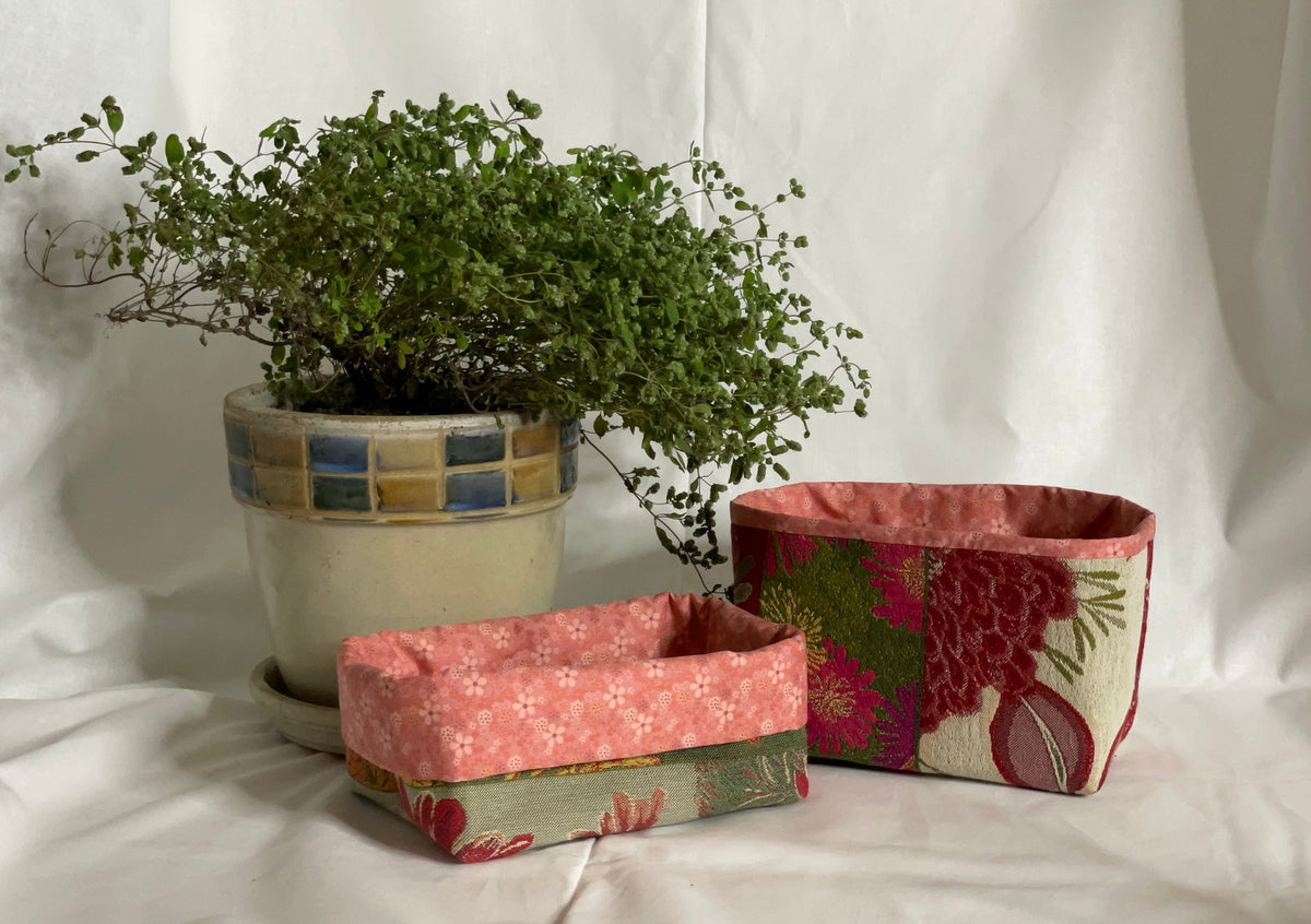 Panier de rangement en tissu récupéré