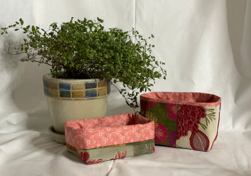 Panier de rangement en tissu récupéré