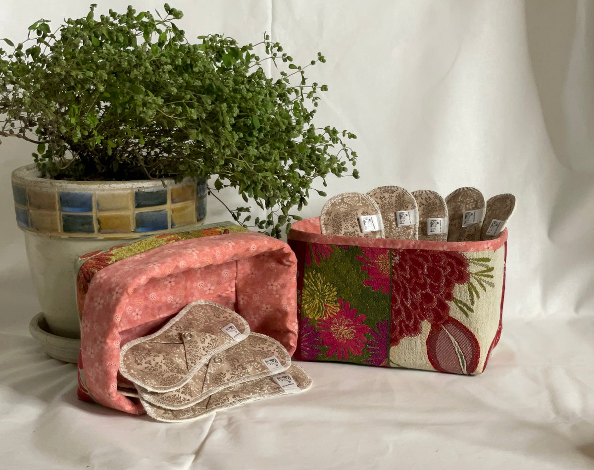 Panier de rangement en tissu récupéré