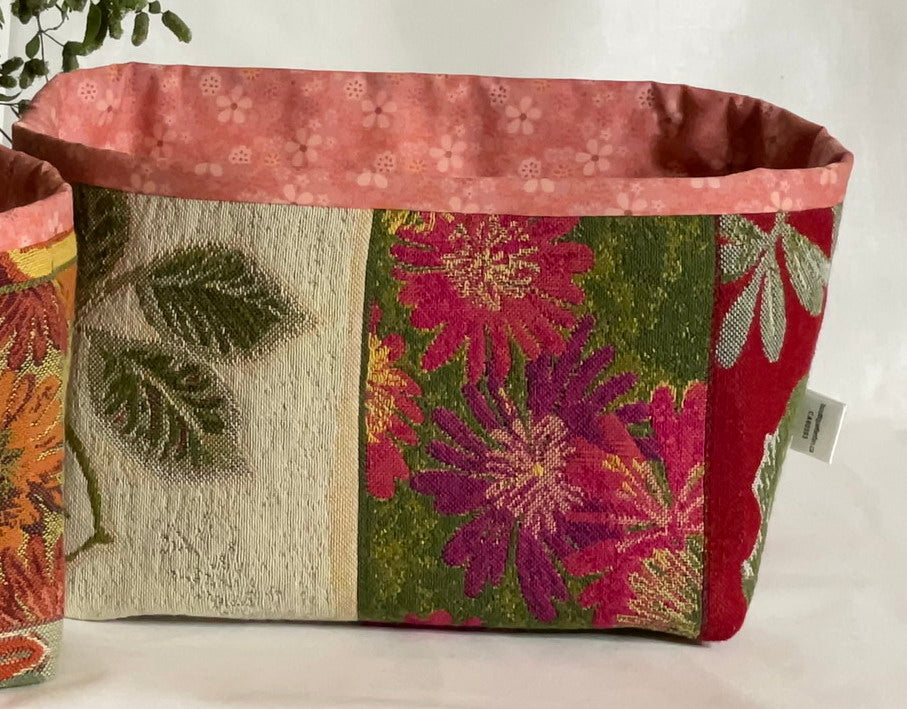 Panier de rangement en tissu récupéré