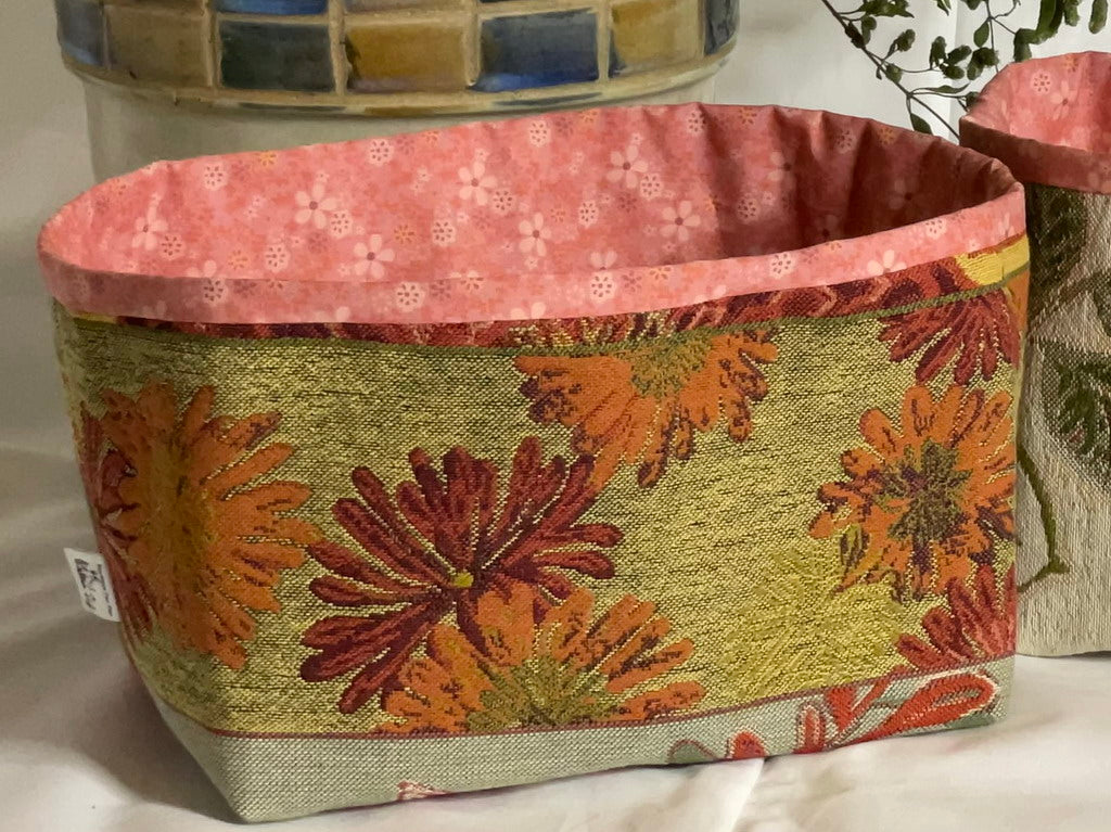 Panier de rangement en tissu récupéré